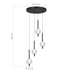 Фото 1 SL6120.403.04 Светильник подвесной ST-Luce Черный/Прозрачное кракелированное стекло LED 4*8,5W 3000K PEEK