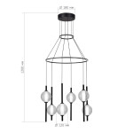 Фото 1 SL6120.403.06 Светильник подвесной ST-Luce Черный/Прозрачное кракелированное стекло LED 6*8,5W 3000K PEEK