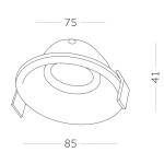 Фото 1 ST257.508.01 Св-к встр. Белый GU10 1*50W  IP65 D93xH53 220V Без ламп Встраиваемые светильники