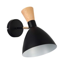 Фото SLE1256-401-01 Светильник настенный Черный/Черный, Светлое дерево, Золотистый E14 1*40W VISTA