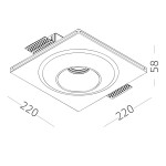 Фото 1 ST253.508.01 Св-к встр. из гипса Белый GU10 1*50W  IP20 L220xW220xH58 180-240V Без ламп Встраиваемые светильники