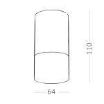 Фото 1 ST100.502.05 Светильник потолочный Белый LED 1*5W 3000K 390Lm Ra>80 120° D64xH110 170-240V Накладные светильники
