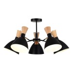 Фото 3 SLE1256-402-05 Светильник потолочный Черный/Черный, Светлое дерево, Золотистый E14 5*40W VISTA