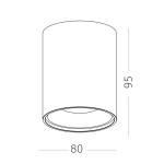 Фото 1 ST167.452.01 Светильник потолочный Черный GU10 1*50W IP20 D80xH95 220V Без ламп Накладные светильники