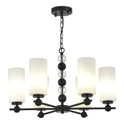 Фото SL2003.403.06 Люстра подвесная ST-Luce черный/белый E27 6*40W АВРОРА