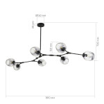 Фото 1 SLE154843-07 Светильник подвесной Черный/Дымчатый E27 7*40W RAMETTO