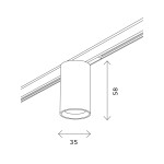 Фото 1 ST671.446.05 Магнитный трековый светильник Черный LED 1*5W 4000K 340Lm Ra>90 36° IP20 D35xH58 24V SUPER5