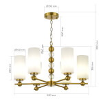 Фото 1 SL2003.303.06 Люстра подвесная  ST-Luce латунь/белый E27 6*40W АВРОРА