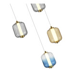 Фото 2 SL1193.303.05 Светильник подвесной ST-Luce Латунь/Янтарный,Дымчатый,Голубой LED 5*10W 3000K САММЕР