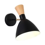 Фото 2 SLE1256-401-01 Светильник настенный Черный/Черный, Светлое дерево, Золотистый E14 1*40W VISTA