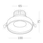 Фото 1 ST751.438.10 Св-к встр. Черный LED 1*10W 3000K 750Lm Ra>90 38° IP20 D100xH75 170-240V Встраиваемые светильники