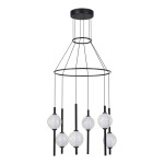 Фото 3 SL6120.403.06 Светильник подвесной ST-Luce Черный/Прозрачное кракелированное стекло LED 6*8,5W 3000K PEEK