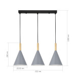 Фото 1 SLE1255-413-03 Светильник подвесной Черный/Серый E27 3*40W ARKET