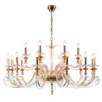 Фото 3 Люстра Crystal Lux CATARINA SP12+6 V2 GOLD/TRANSPARENT-COGNAC