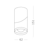 Фото 1 ST650.502.01 Светильник потолочный Белый GU10 1*50W IP20 D62xH151 180-240V Без ламп Накладные светильники