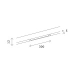 Фото 1 ST667.436.05 Магнитный трековый светильник Черный LED 1*5W 3000K 360Lm Ra>80 100 IP20 L300xW5xH12 24 SUPER5